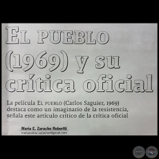 EL PUEBLO (1969) Y SU CRTICA OFICIAL - Por MARA E. ZARACHO ROBERTTI - Domingo, 01 de Octubre de 2017